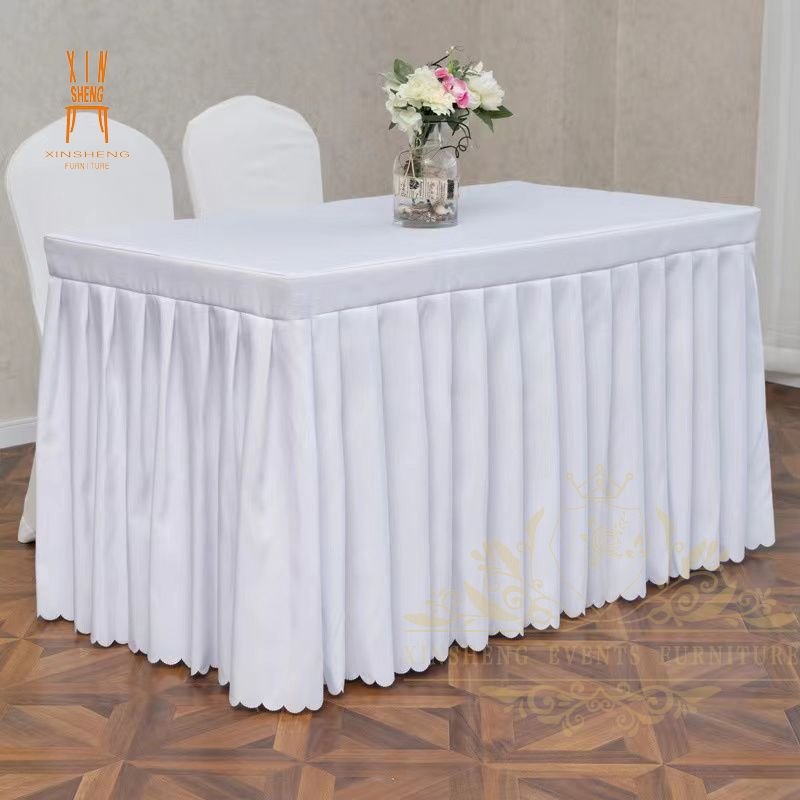 Factory Supply Hotel Use Wedding Rectangle Table Skirt for Table