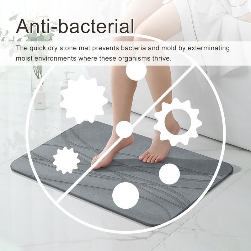 Eco Friendly Diatomite Bath Mat Super Absorbent Diatomaceous Stone Earth Mat