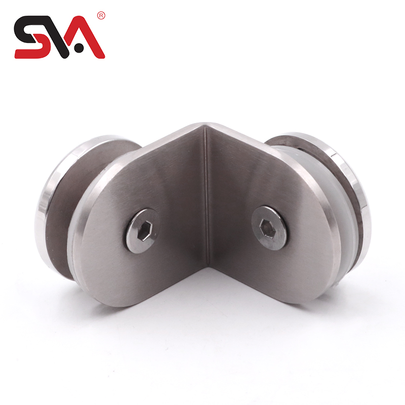 Shower Screen Clear Glass Layer Soap Clip SS304 90 Degree Glass Clamp