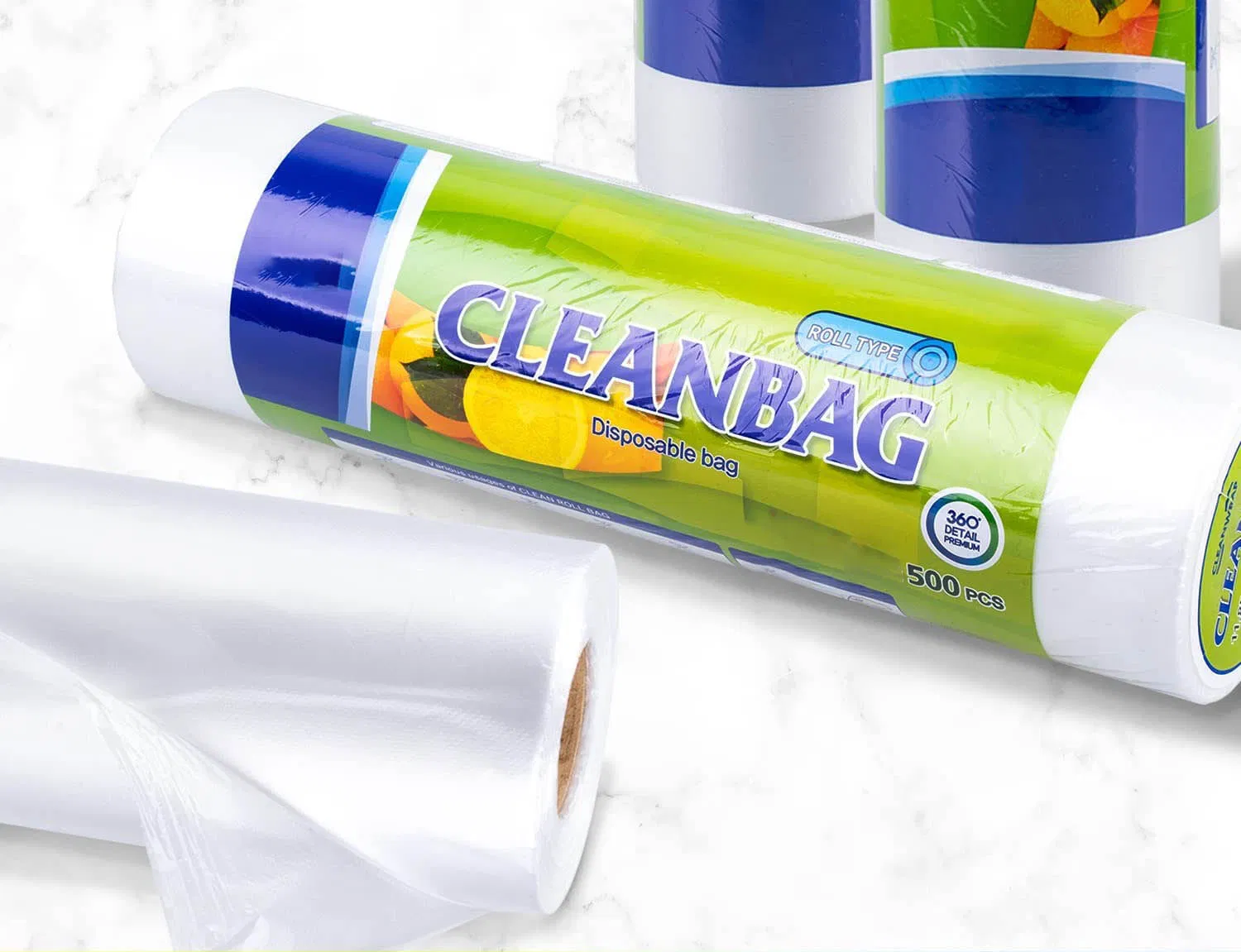 Custom Size and Printing Food Storage Bags Clear Plastic Bags Fresh-Keeping Produce Bags Roll for Food Fruit Vegetable Refrigerator Storage Bags