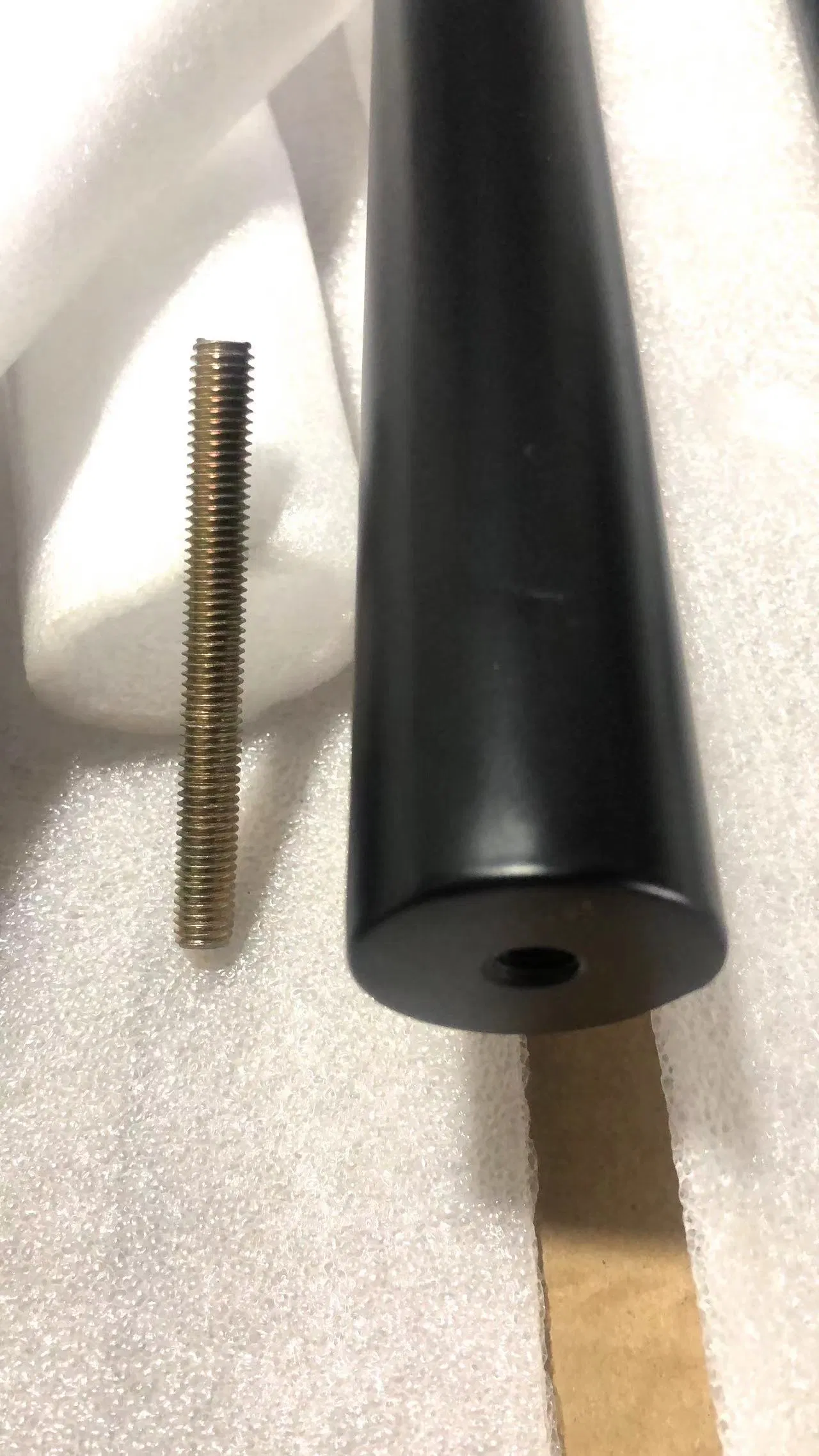 Black Solid Round Tapered Wrought Iron Baluster for Indoor Staircase Railing