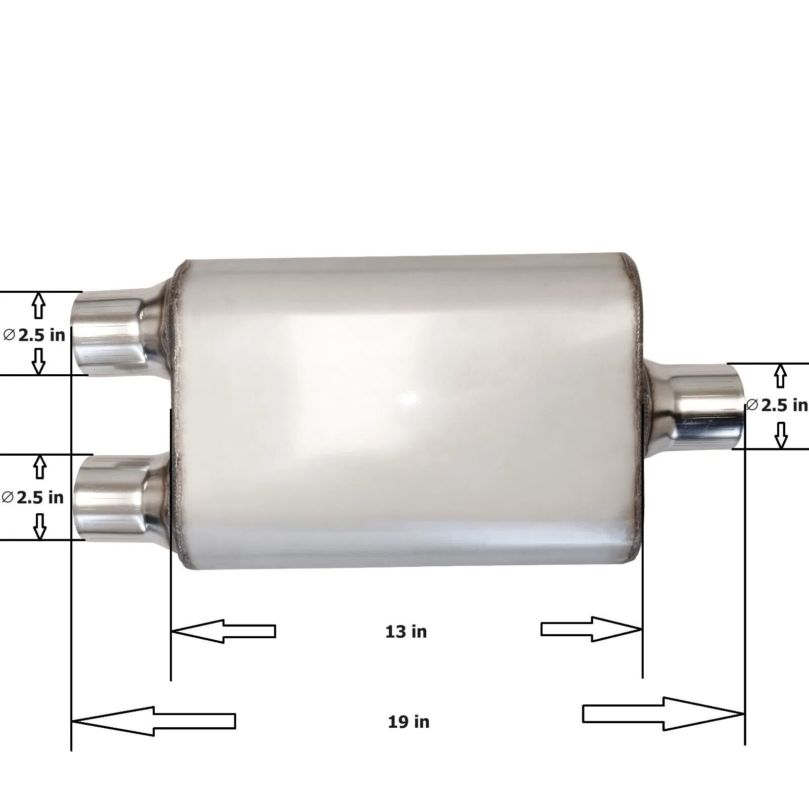Глушитель MAX-569520 2.5" из нержавеющей стали