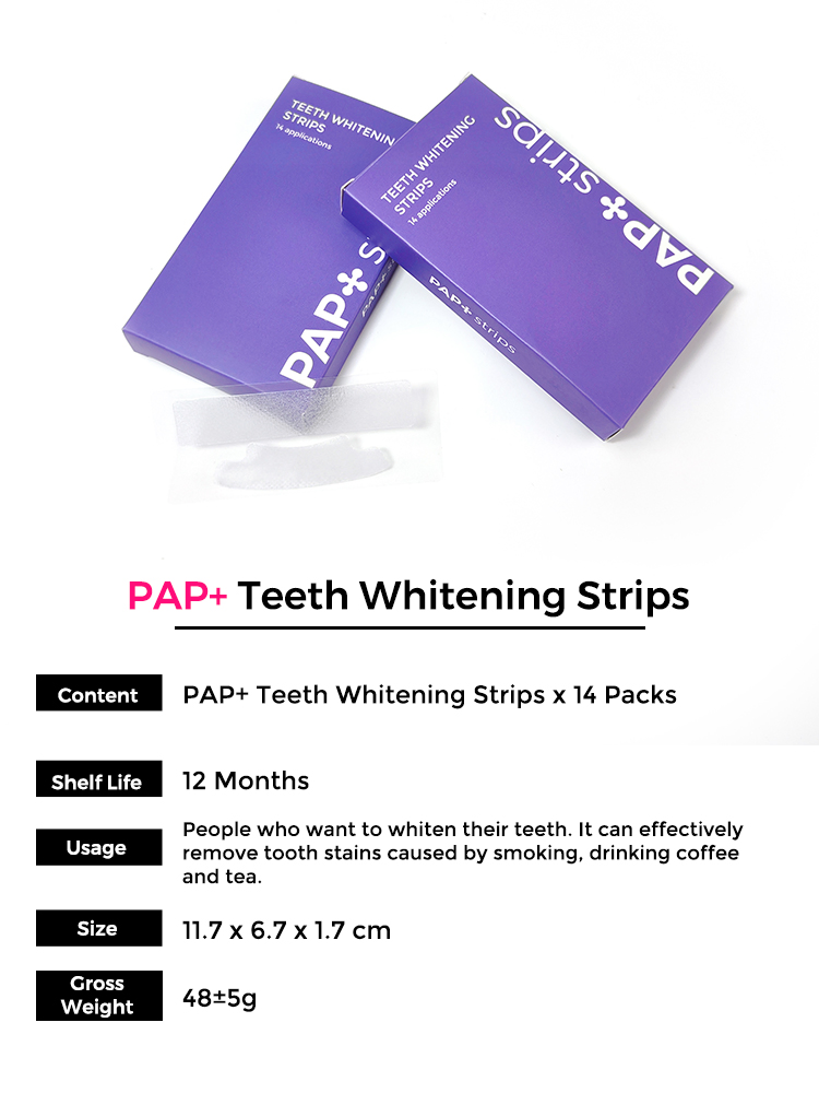 New Design of 28PCS Strip 14 Pouches Fast Whitening Teeth Whitening Pap+ Dry Strips Peroxide Wholesale