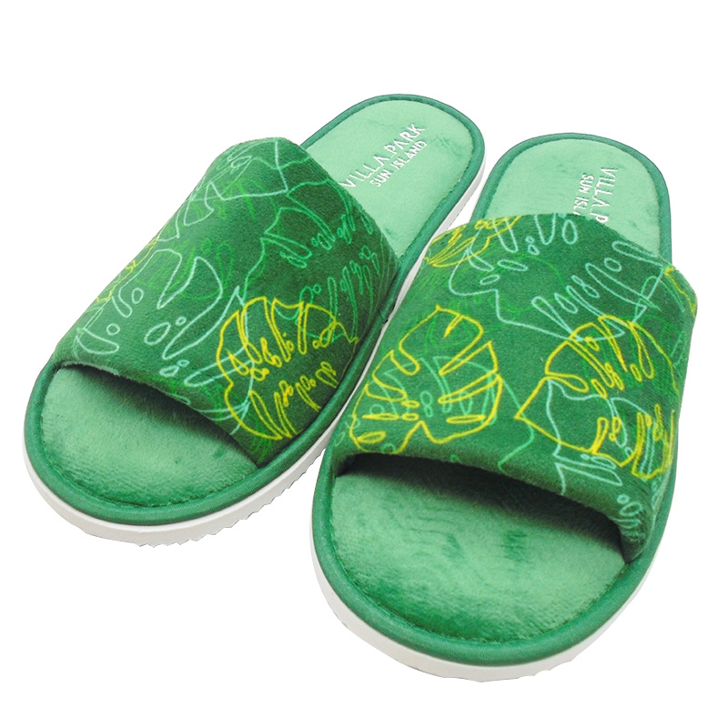 Cheap Open Toe Disposable Slipper for Hotel and SPA with Embroidered Logo