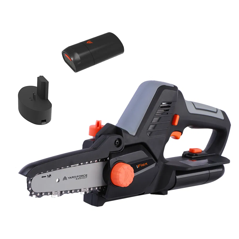Yard Force 12V Cordless Mini Chainsaw with 4.0ah Li-ion Battery, 100mm (4") Cutting, 7m/S Speed for Wood, Garden, DIY - Ls F12