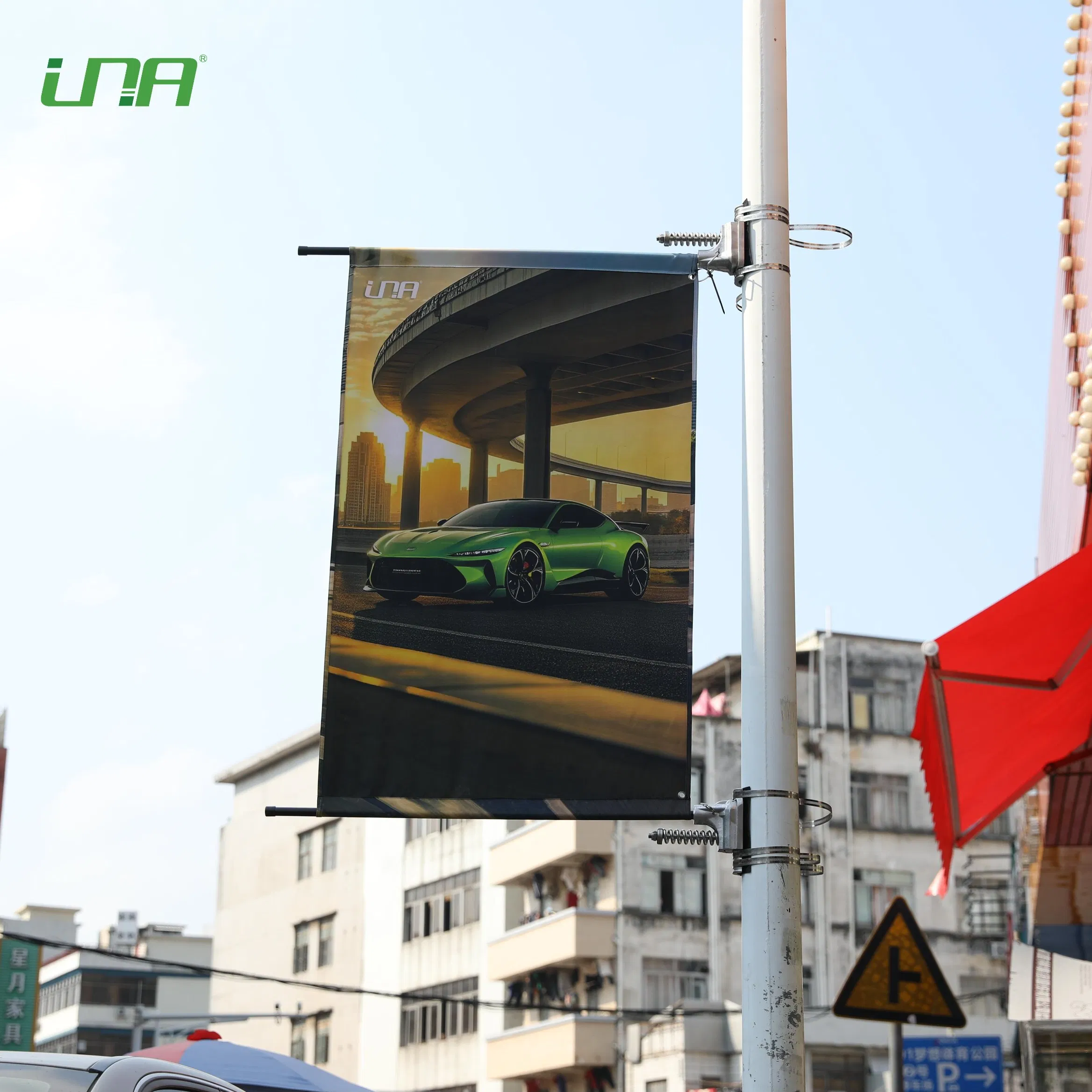 Street Lamp Pole Advertising Flex Banner Holder Bracket Hardware Poster Fixer