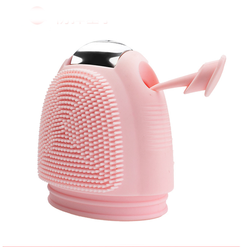 Multi Functional Silicone Cleansing Brush Facial Ice Tray with Metal Roller Massage