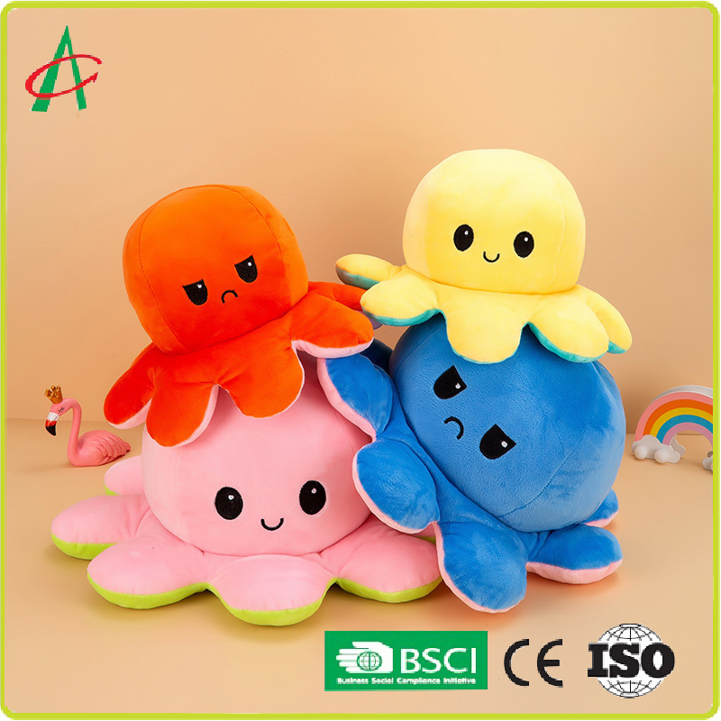 Creative Flip Octopus Doll Plush Toy Figure Reversible Octopus Double Flip Doll Children′ S Gift