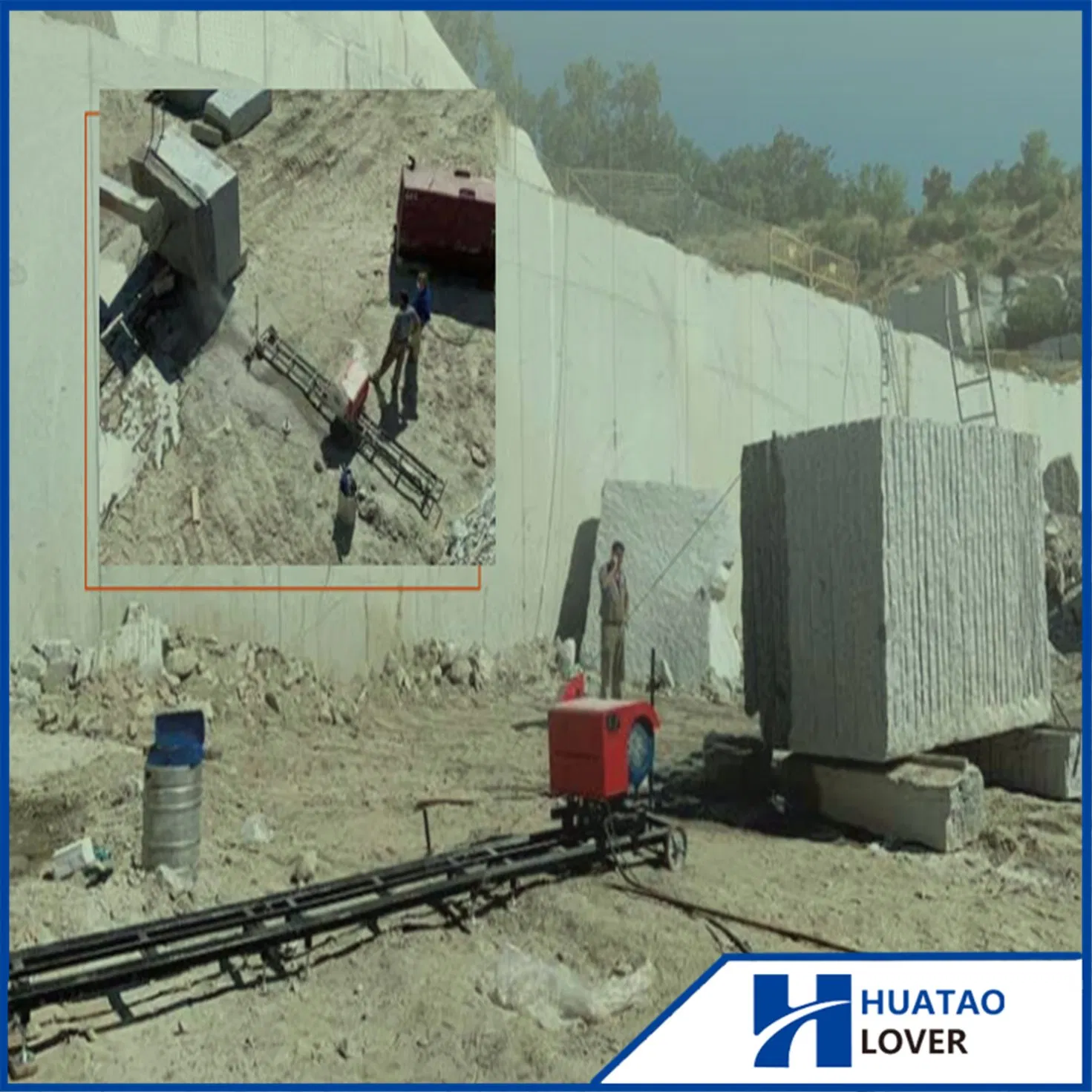 Рельсовая алмазная пила с регулируемым углом для мрамора