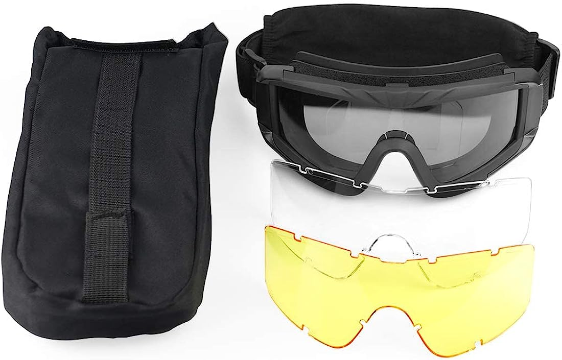 Anti Fog Tactical Goggles Safety Glasses for Shooting Combat Outdoor