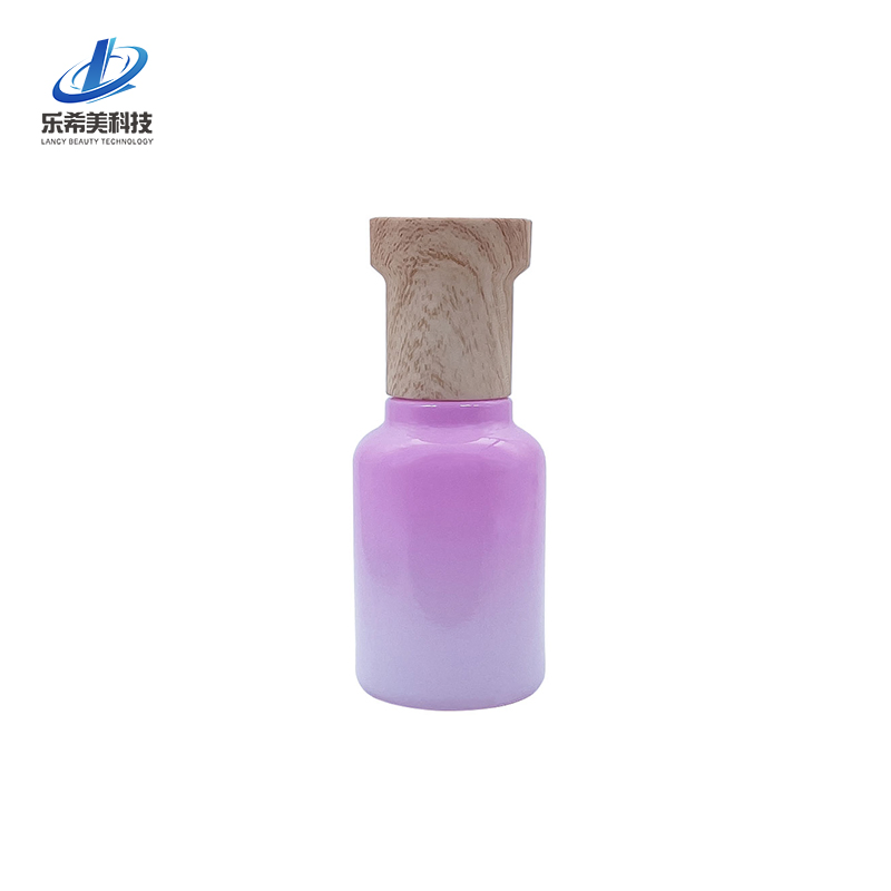 80-120ml Lotion Pump Bottle Empty Glass Lotion Bottle Cosmetic Packaging Round-Shape Screw Bottleneck Sealing with Threaded Cap Push Sprayer