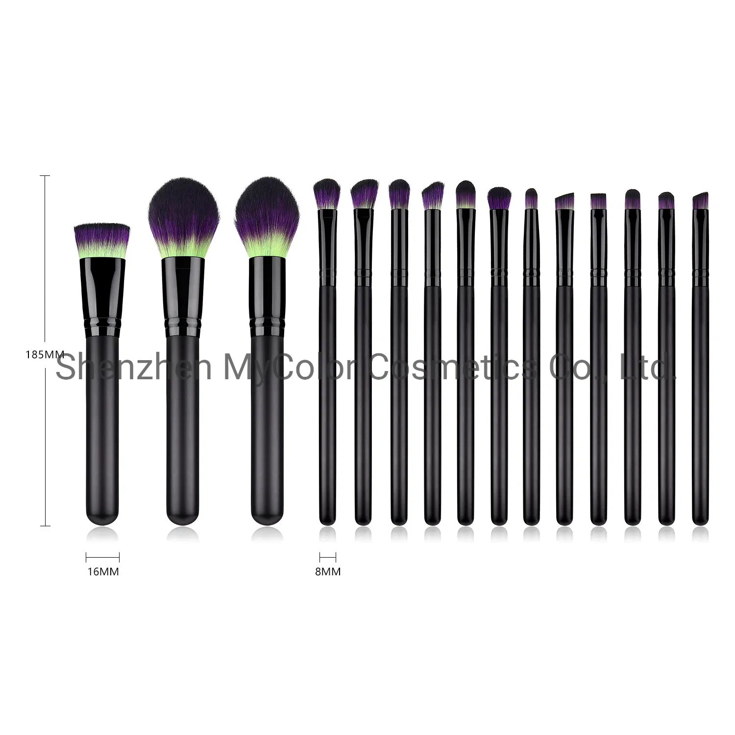 Shenzhen Private Label Makeup Brushes 10PCS Angled Kabuki Eye Liner Shadow Cosmetics Brush Set