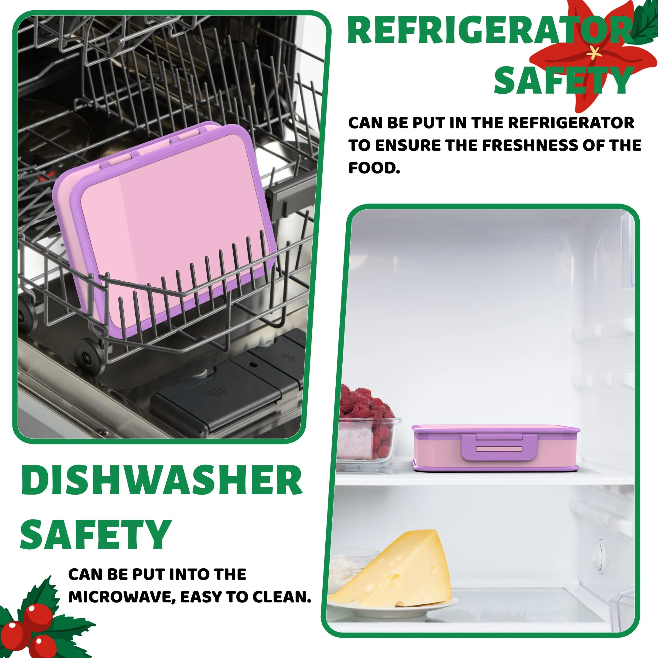 Aohea High Quality Leakproof Portable Durable Bento Lunch Box for Kids