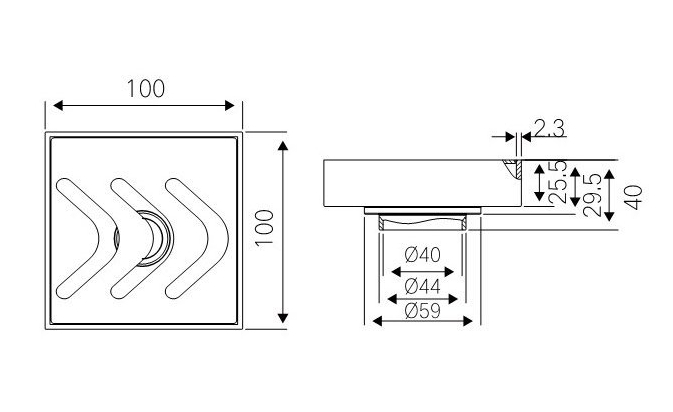 Дренаж для пола 10 см с фланцевой решеткой