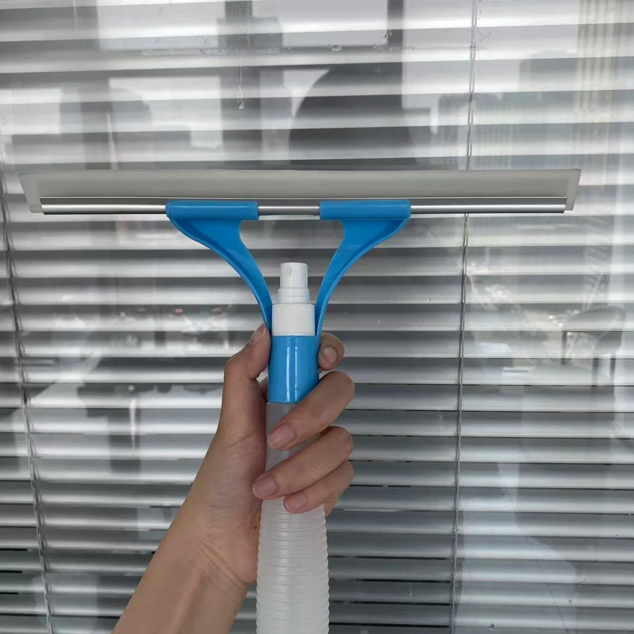 Mini Shower Squeegee for Glass Doors Window Brush Shower Glass Cleaner Squeegee with Spray Window Squeegee