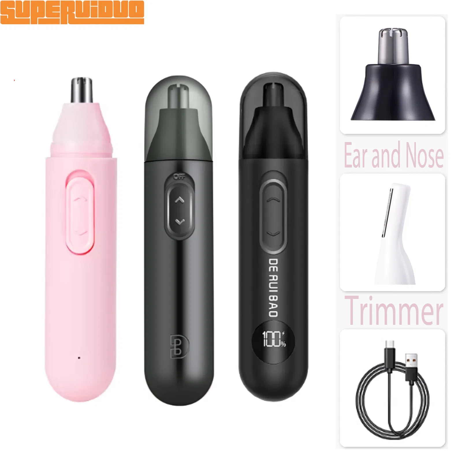 Anti-Slip Rubber Grip Precision Design Ear and Nose Trimmer