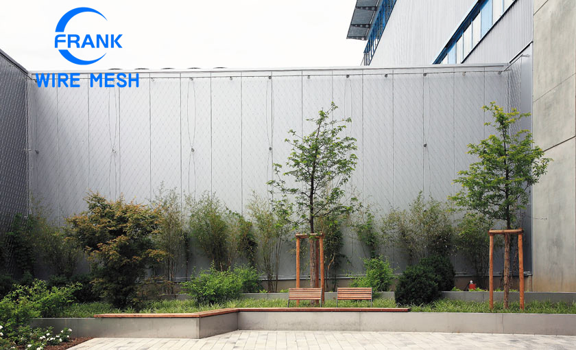 Anping Factory Durable Flexible Architectural Decorative 80mm*80mm Aperture 304 316 Stainless Steel Cable Wire Rope Net for Garden Plant Climbing Support Mesh