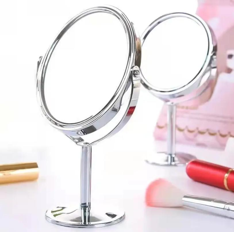 360 Degree Rotating Two-Sided 1X/2X Magnification Metal Frame Makeup Mirror