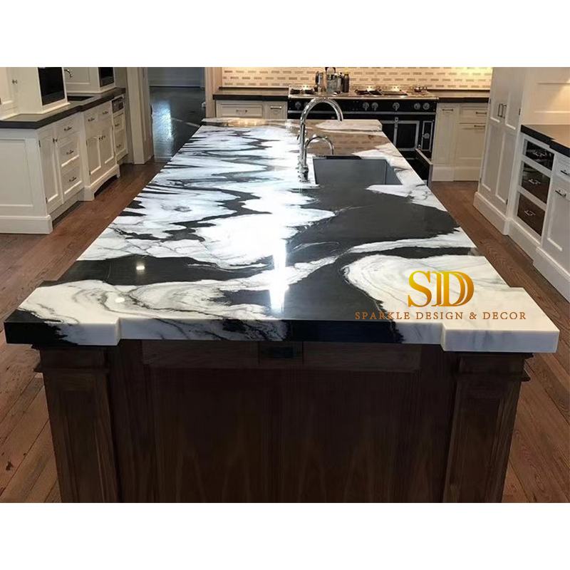 Customized Beautiful Panda White Marble Kitchen Countertop for Sale