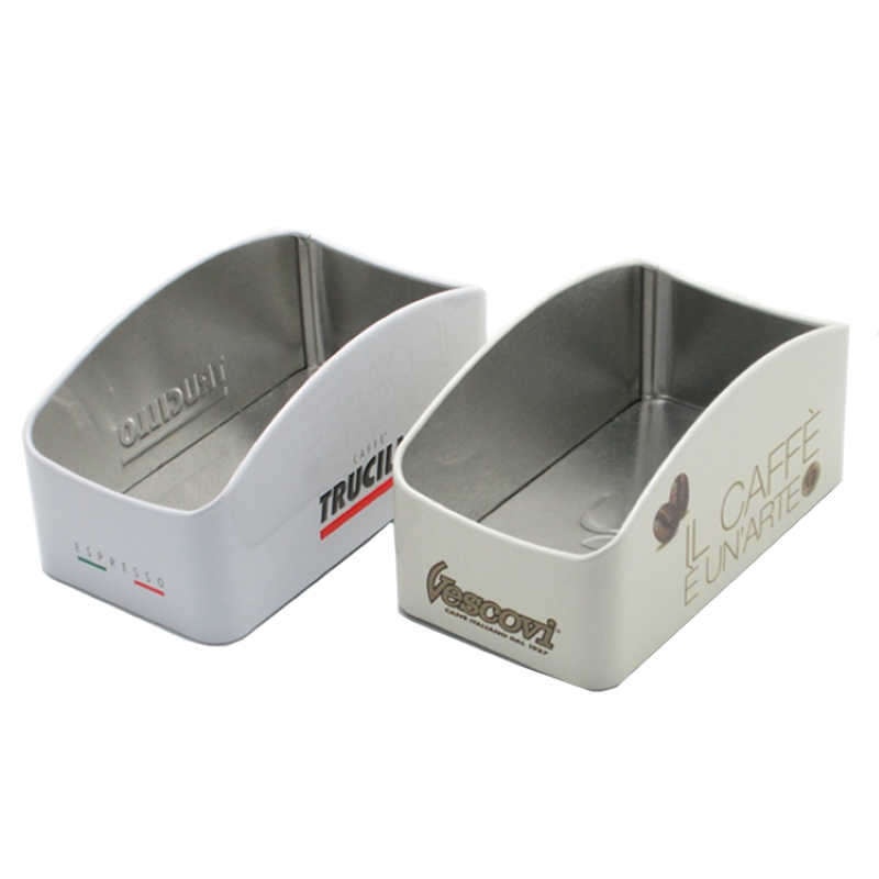 Promotional Tinplate Customized Printing Embossed Logo Square Sugar Bag Holder