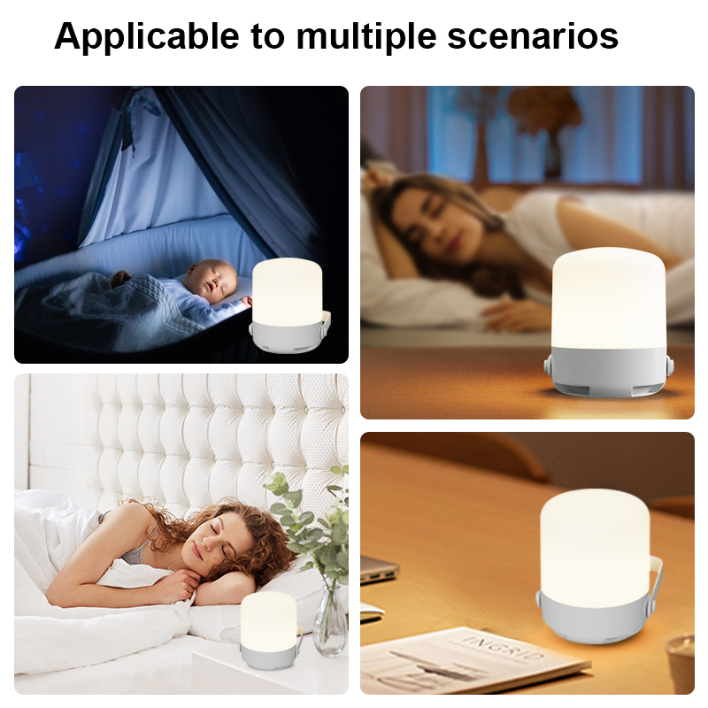 2 in 1 White Noise Machine for Babies Sleep with Bt Speaker with LED Night Light for Children Table Lamp Dimmable Warm Light