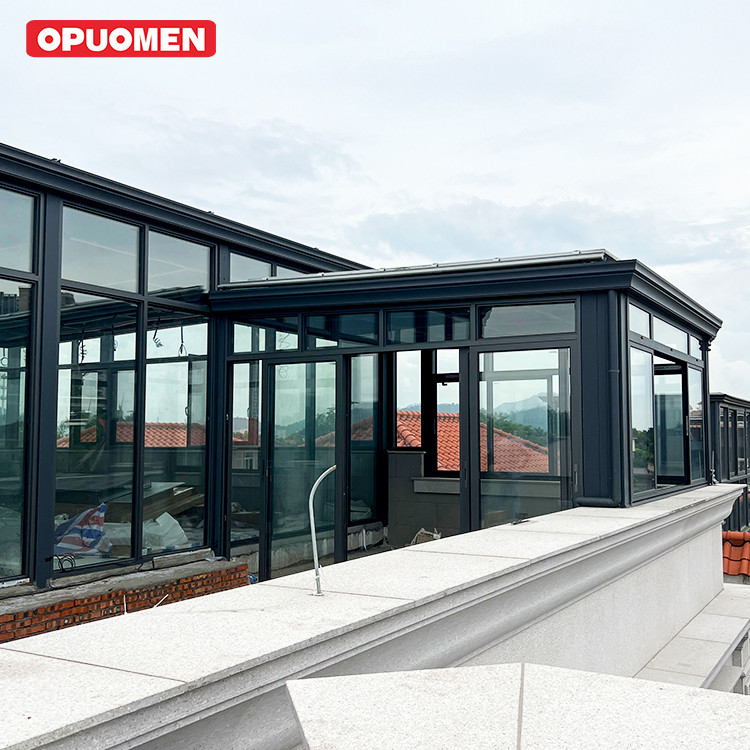 Elegant Aluminum Glass Rooftop Sunroom for Luxurious Villas
