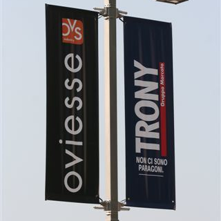 Cast Aluminum Base Zip Ties Outdoor Advertising Sign Banner Arm Bracket