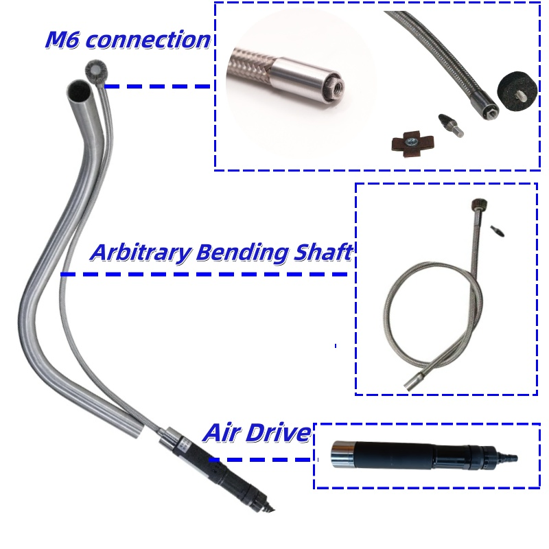 300mm 4000mm Long Arbitrary Bendable Extension Shaft for Inaccessible Place Grinding Tools