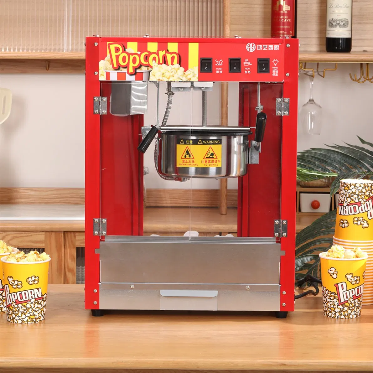 New Type Small Long Life Flat Top Popcorn Machine for Movie Theaters