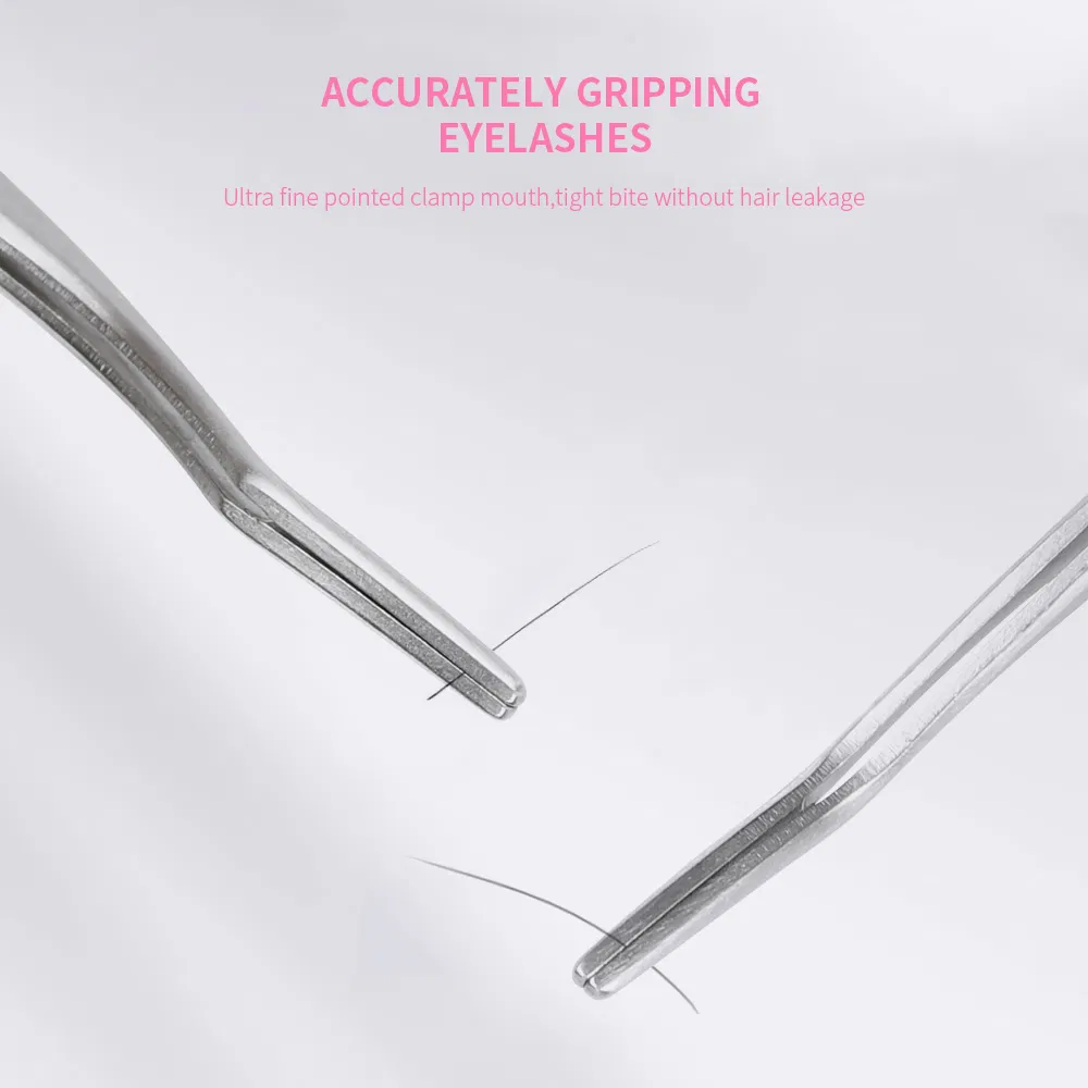 DIY False Beauty Eyelash Extension Tweezer Applicator Tool Stainless Steel Curved Eyebrow Lashes Tweezers