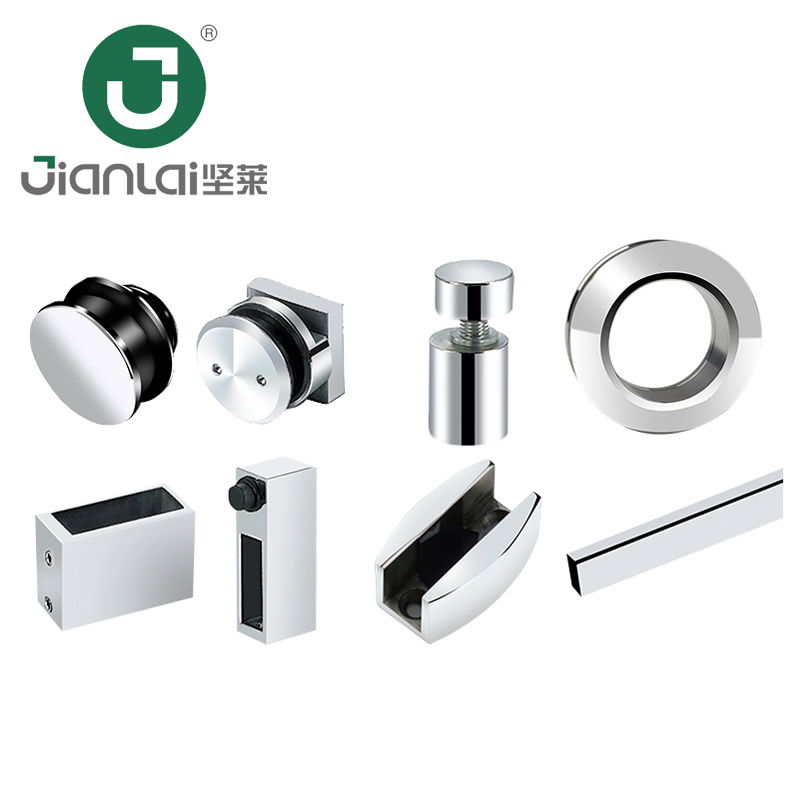 Hotel Bathroom Glass Encloser Stainless Steel Fitting Wholesale