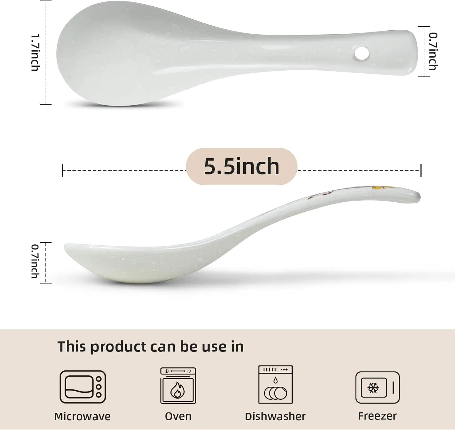 Ceramics Soup Spoons Japanese Style Rice Spoon