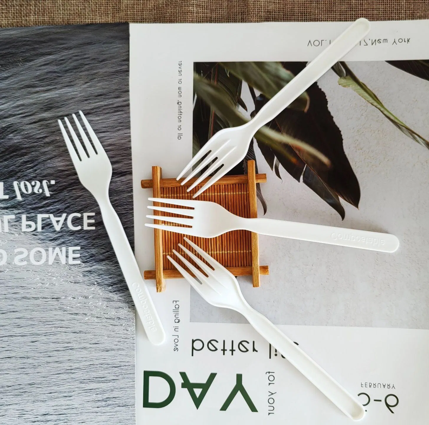 New Design Eco Friendly Compostable Biodegradable Fork Cpla Cutlery Utensils