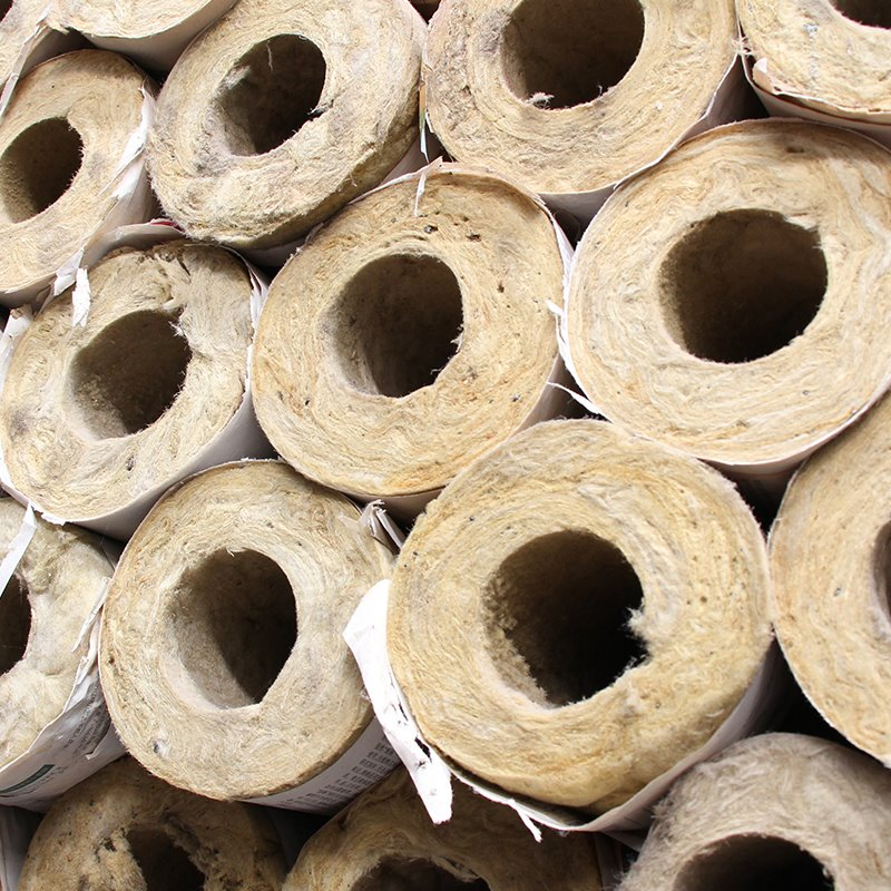 Mineral Wool Pipe Density 120kg/M3 Aluminum Foil Rockwool Pipe