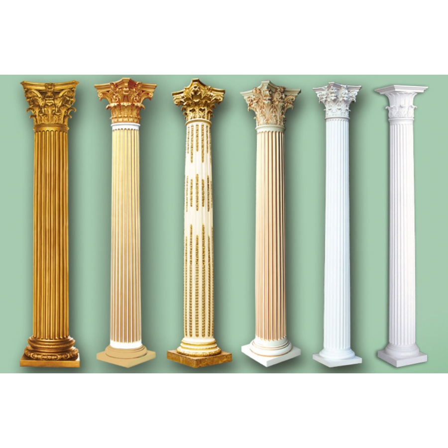 Banruo High Quality Classic Fiberglass Decorative Roman Pillar for Outdoor