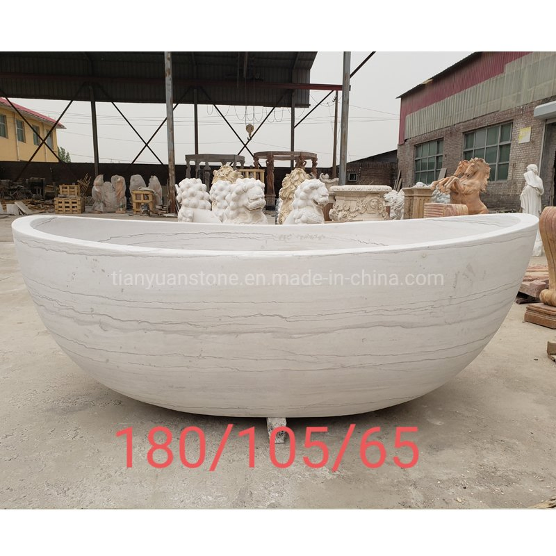 Белая мраморная ванна из натурального камня