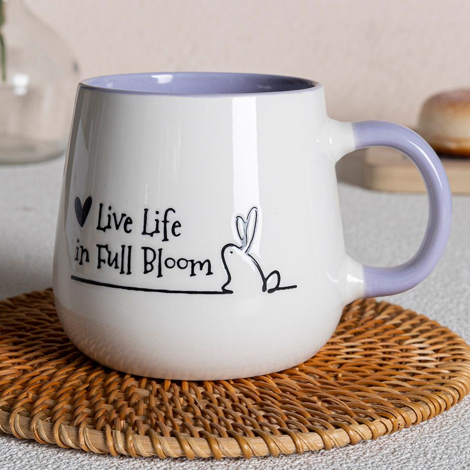 New Arrivals Rabbit Custom Ceramic Mug Vibrant Easter Coffee Mug with Colorful Handle for Spring