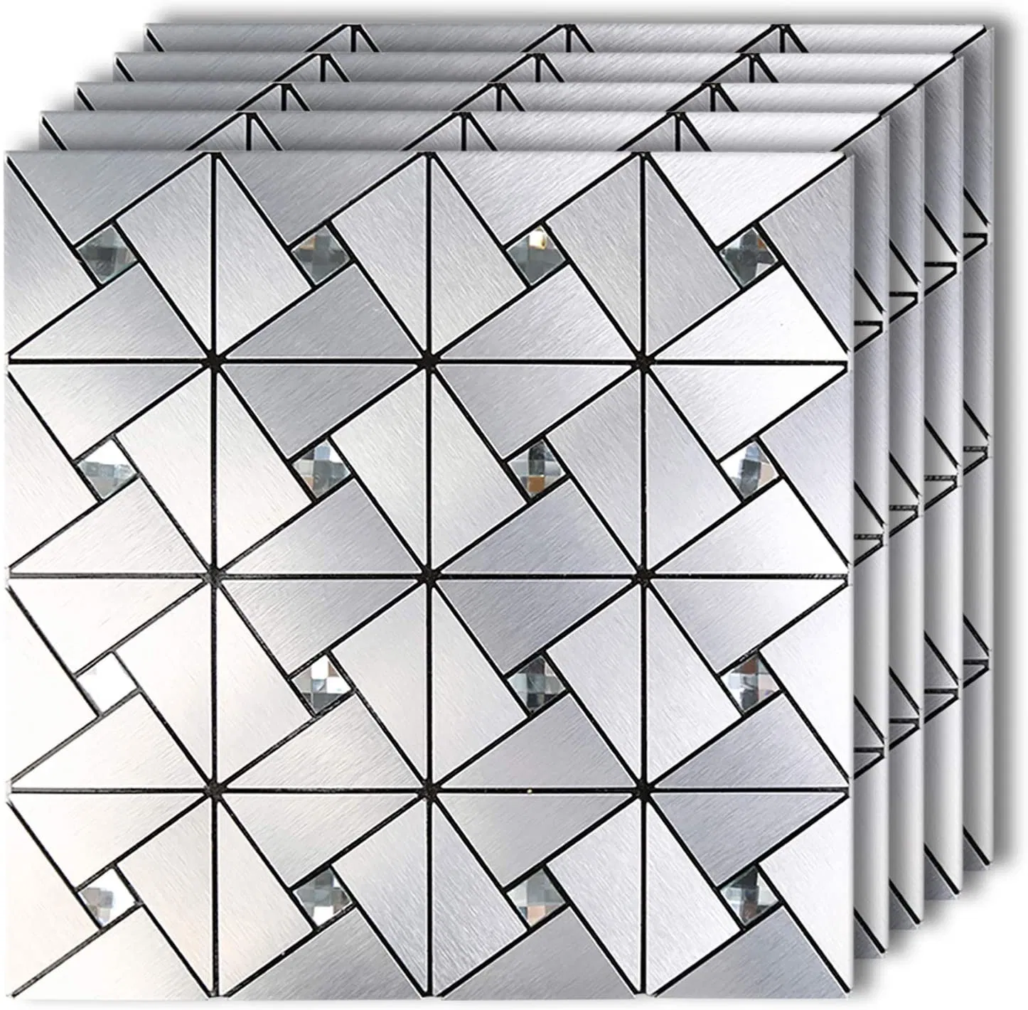 Самоклеящаяся 3D панель из стеклянной мозаики 30x30 см