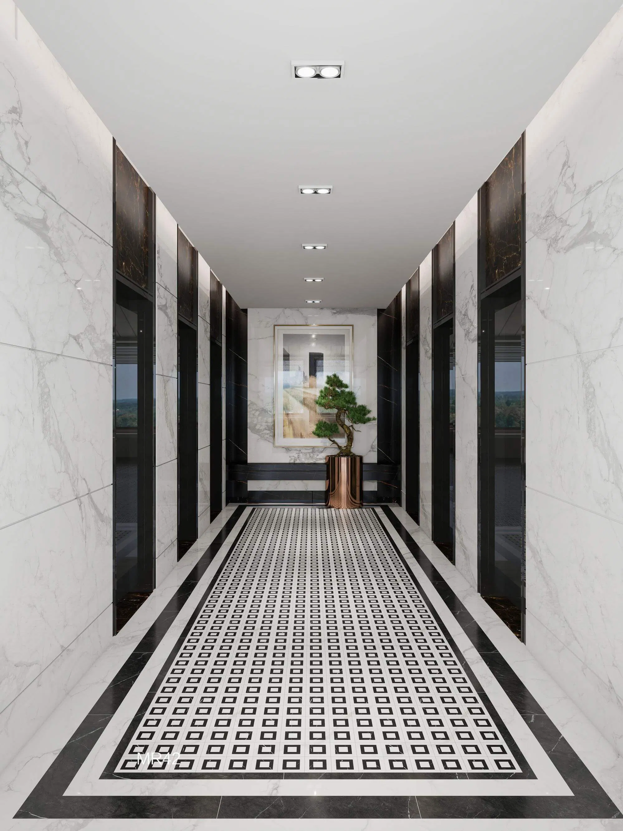 Мозаичная плитка из натурального мрамора для интерьеров