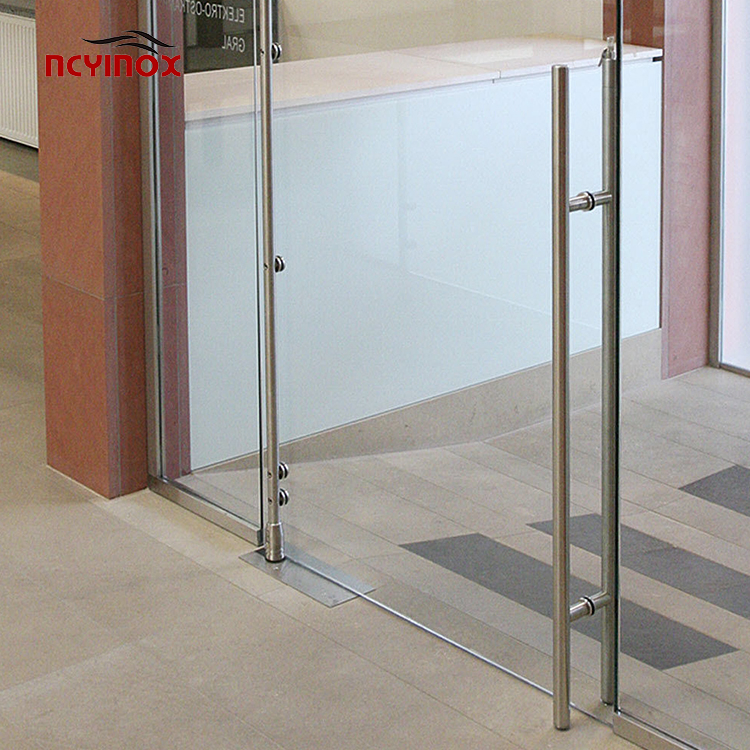 304 Stainless Steel Double-Side H Type Glass Door Long Pull Handle with Lock