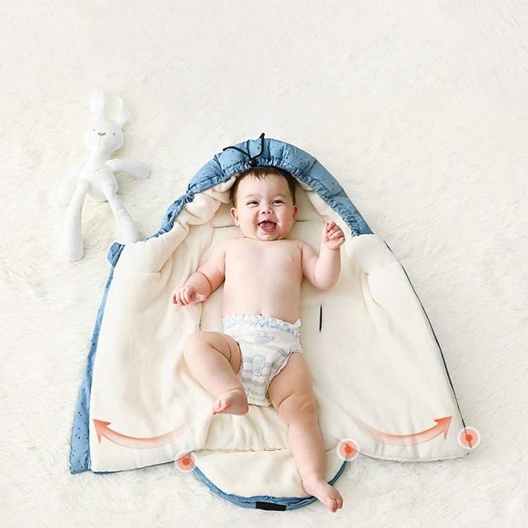 Autumn and Winter Newborn Cuddle Baby Beanie Blanket Sleeping Bag