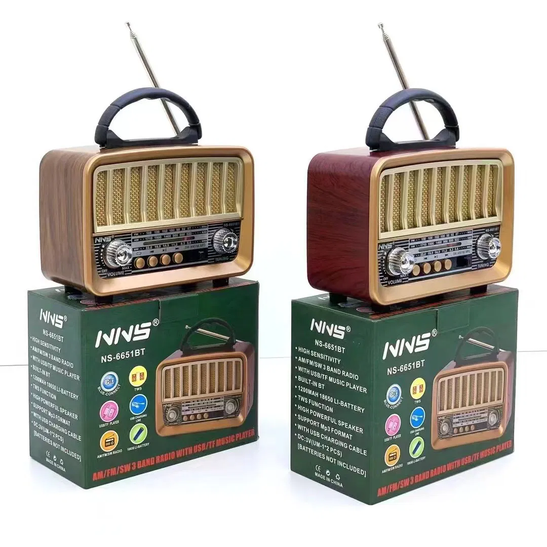 Ретро радио NS-6651BT деревянное с Bluetooth
