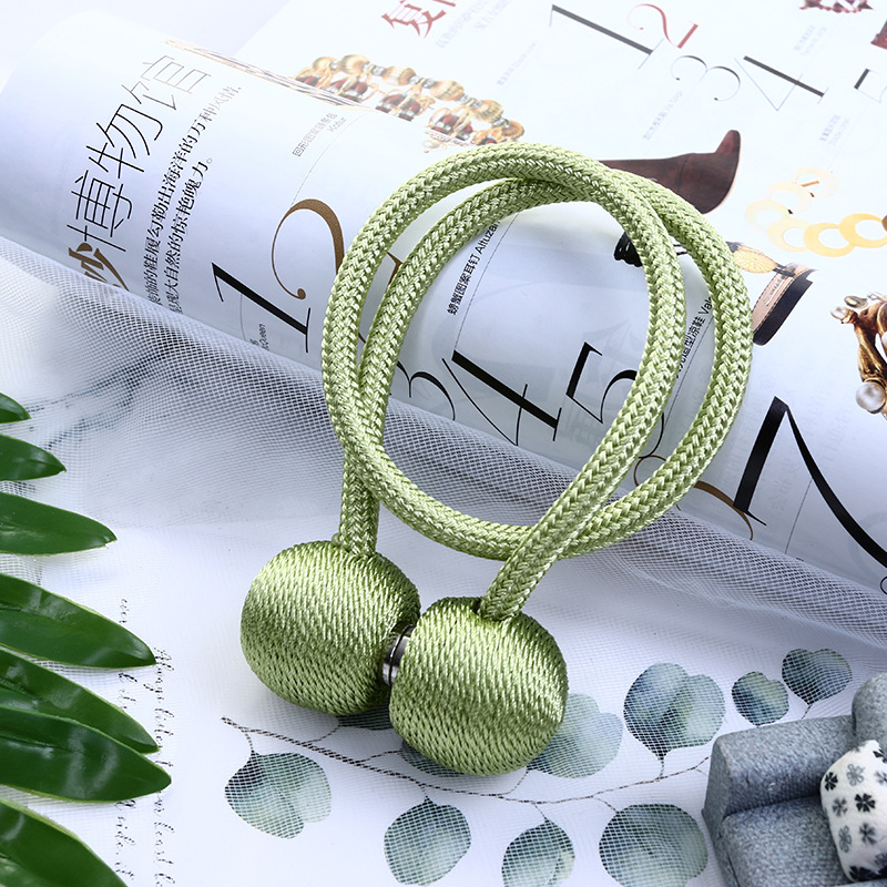 Simple Multi-Color Beef Tendon Bead Curtain Accessories Magnet Buckle Strap Free Punch Magnetic Buckle