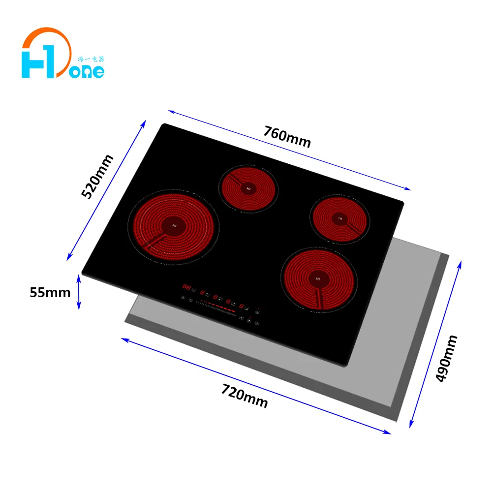 Built-in Electric Stove 4 Burners with 9 Power Levels for Simmer Steam Slow Cook Fry