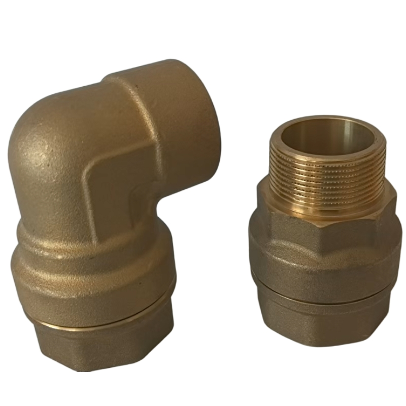 Brass Double Pipe Elbow Coupling Union Sanitary Fitting for Gas Station