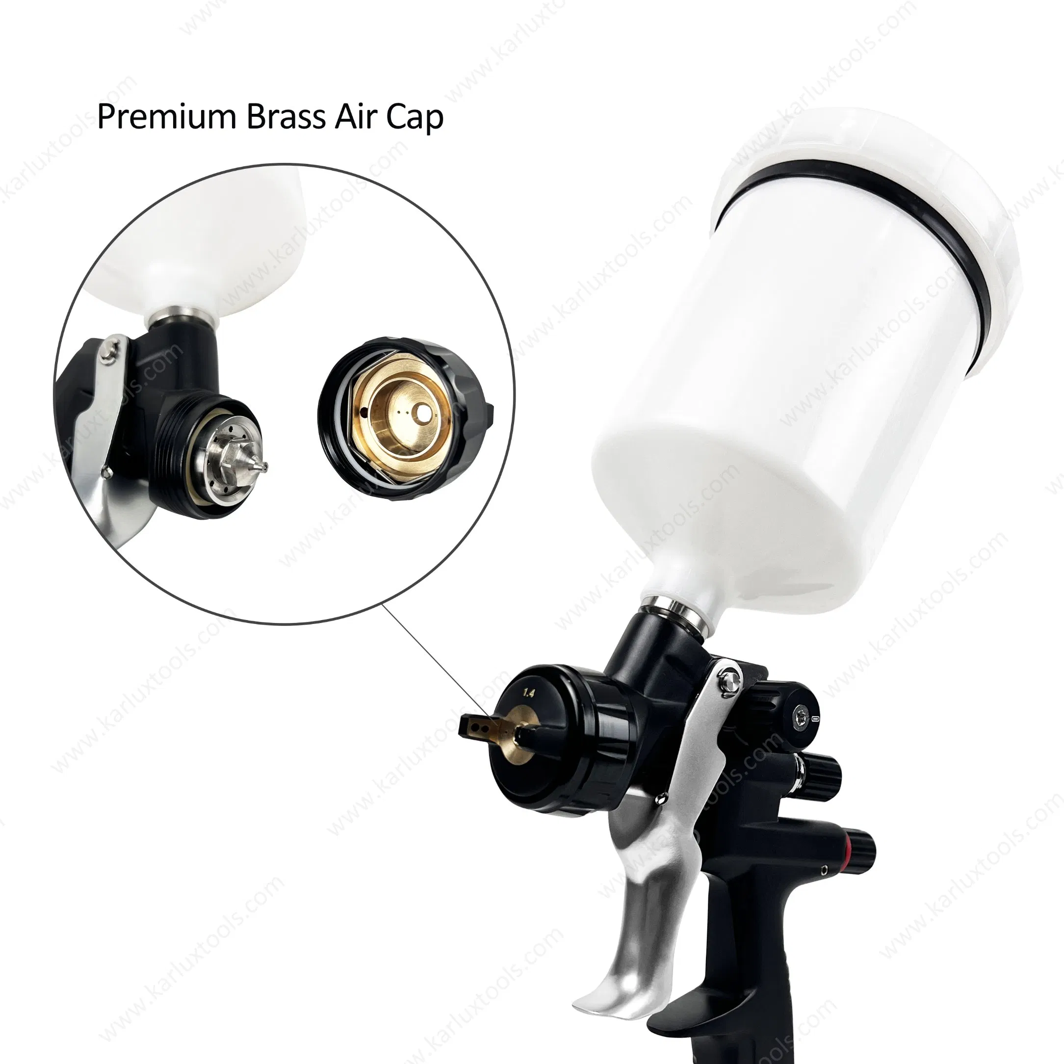 Пневматический краскопульт HVLP 600 мл, алюминиевый корпус