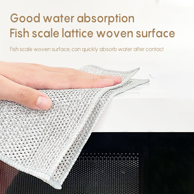 Silver Wire Double-Sided Kitchen Degreasing Metal Wire Cleaning Cloth