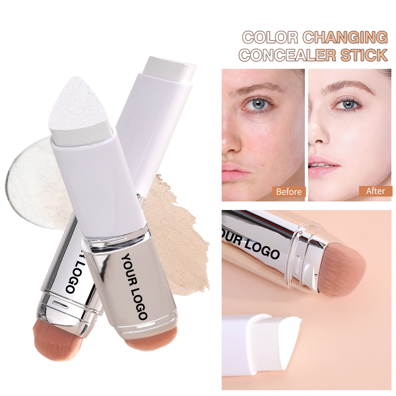 OEM Custom Logo Waterproof Long-Lasting Double-Ended Foundation Stick Color-Changing Moisturizing Makeup with Brush Head