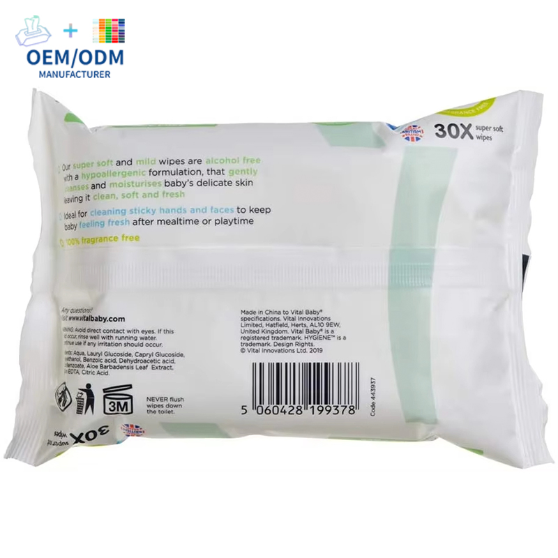 OEM Custom Nonwoven Wipes Factory Portable Single Package 20PCS Wet Wipe Pure Water Baby Wipes for Travel Restaurant Hotel