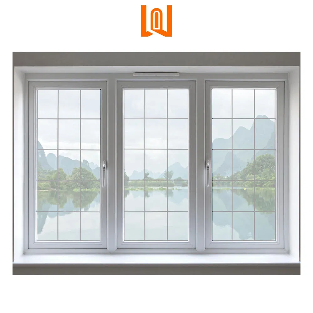 European Style Hurricane Proof Simple Design French Vinyl Casement Window